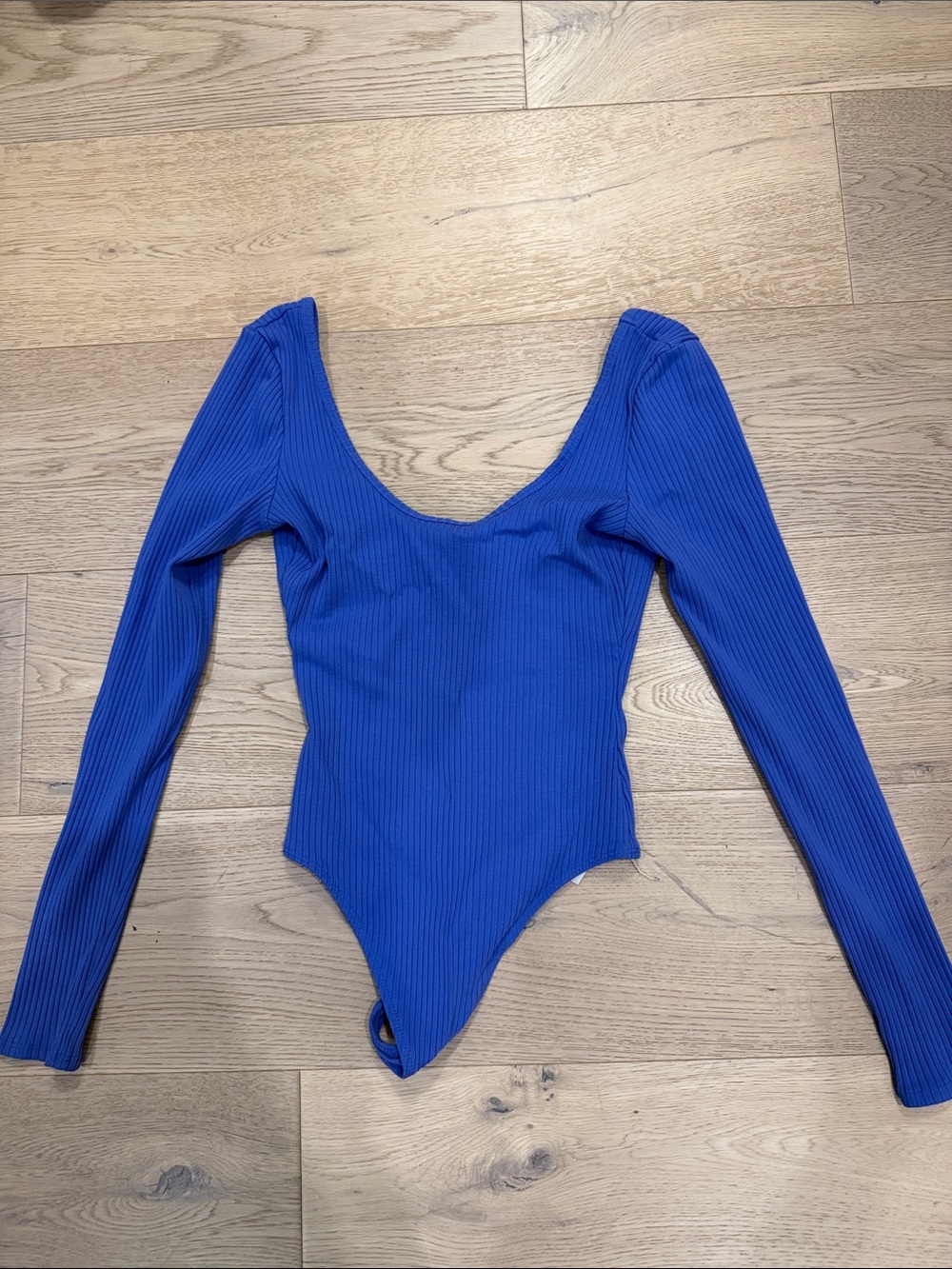Wilfred Free Long-Sleeve Ribbed One-Piece Bodysuit - Royal Blue